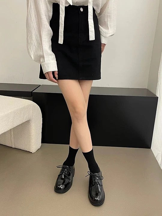 極簡真皮亮面牛津鞋|黑色|4cm 微增高