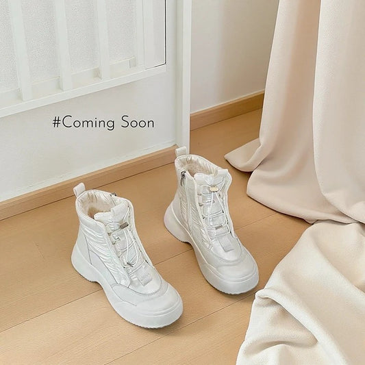 真皮防潑水厚底雪地靴|輕盈保暖升級款|黑/白/灰紫(W3075)