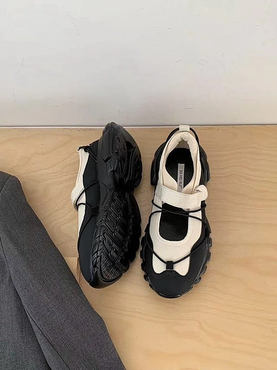 Sporty Mary Jane 厚底混搭瑪莉珍鞋|黑/灰/米