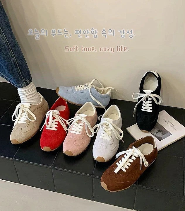 預售限定!韓國真皮柔霧復古休閒鞋|七色溫柔調|內增高2cm+底高1cm(S0302)