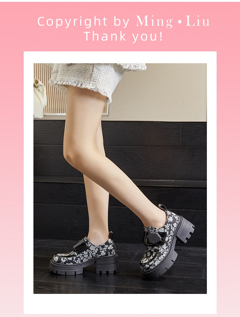 ¡Preventa limitada! Mocasines con estampado floral en blanco y negro: estilo nacional único, fusión perfecta de modernidad y tradición Entretejiendo arte de moda y tradición: mocasines florales de estilo nacional.