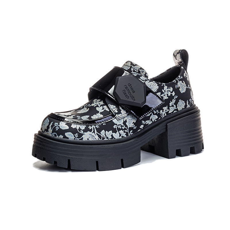 ¡Preventa limitada! Mocasines con estampado floral en blanco y negro: estilo nacional único, fusión perfecta de modernidad y tradición Entretejiendo arte de moda y tradición: mocasines florales de estilo nacional.