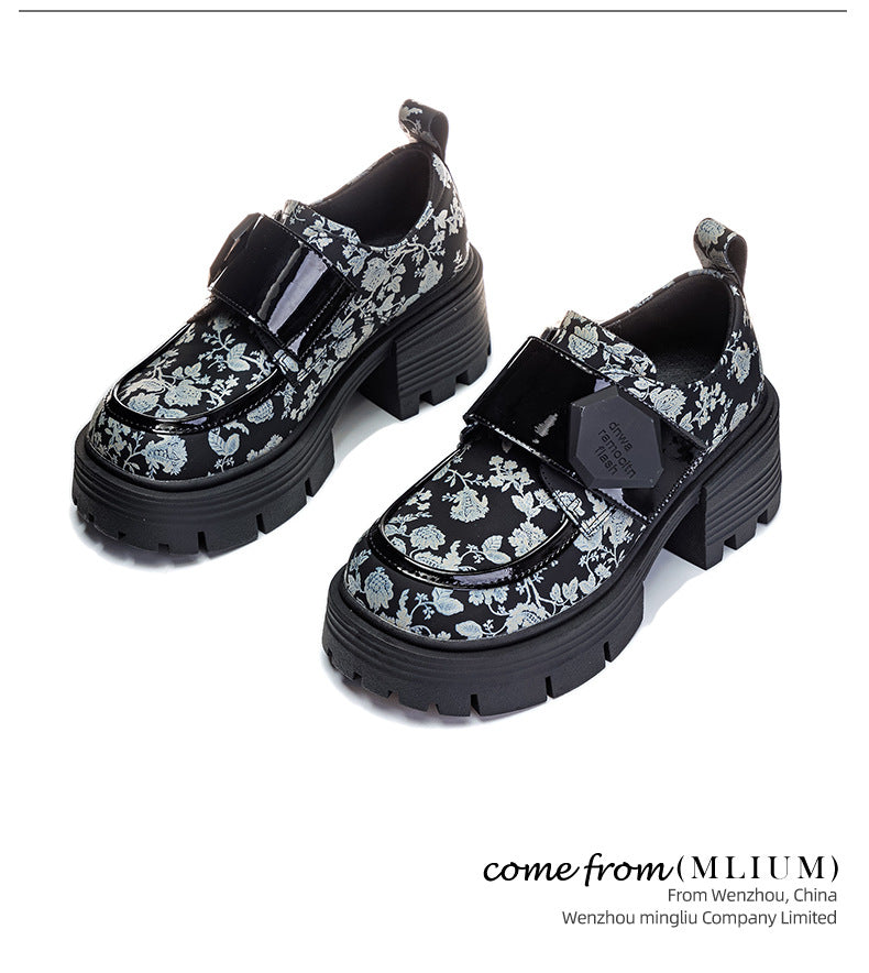 ¡Preventa limitada! Mocasines con estampado floral en blanco y negro: estilo nacional único, fusión perfecta de modernidad y tradición Entretejiendo arte de moda y tradición: mocasines florales de estilo nacional.