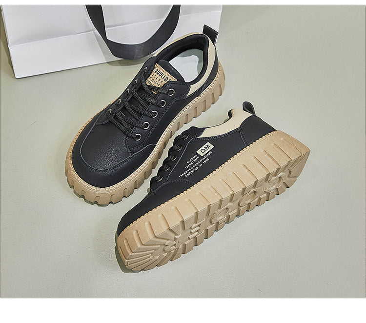 預售限定!🔥潮流增高休閒鞋 — 卡其黑雙色,4CM完美顯高(編號:77889)