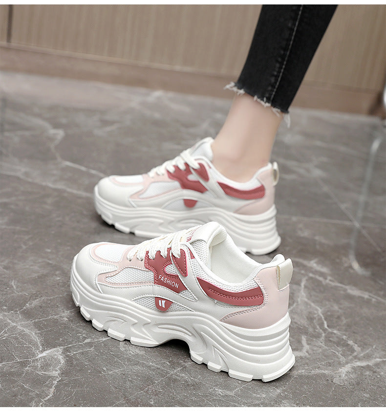 🌸【童顏家】甜美昇級運動厚底鞋 | 柔粉卡其,每一步都優雅舒心✨