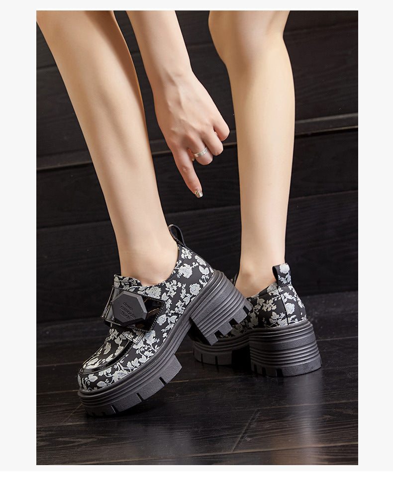 ¡Preventa limitada! Mocasines con estampado floral en blanco y negro: estilo nacional único, fusión perfecta de modernidad y tradición Entretejiendo arte de moda y tradición: mocasines florales de estilo nacional.