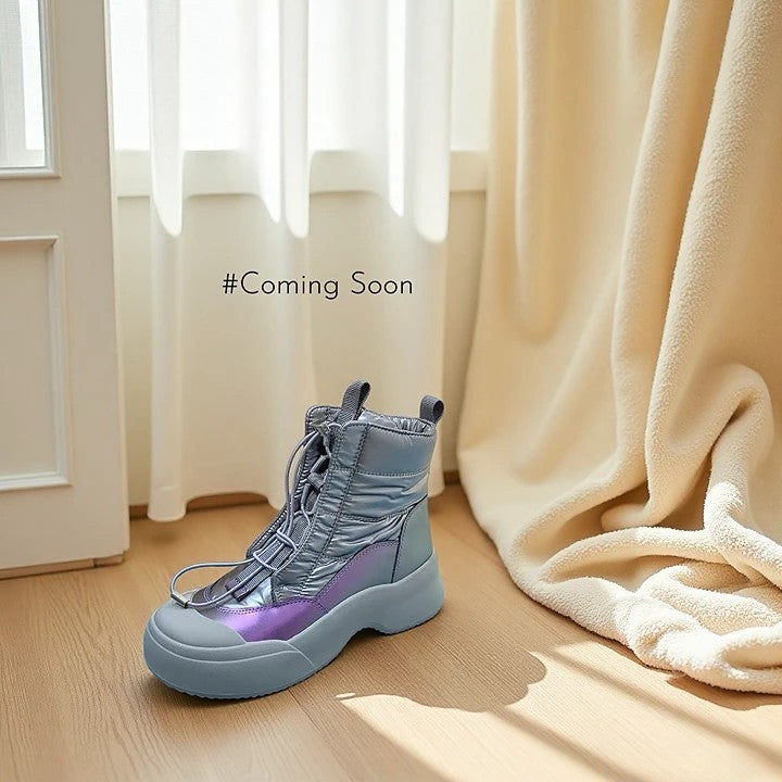 真皮防潑水厚底雪地靴|輕盈保暖升級款|黑/白/灰紫(W3075)