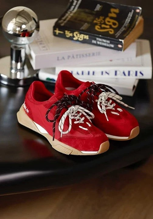 預售限定!F110|韓國復古撞色真皮休閒鞋