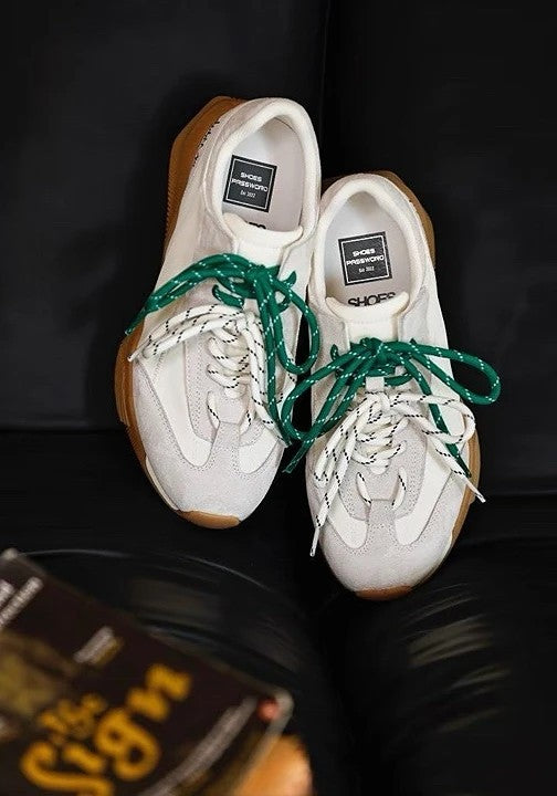 預售限定！F110｜韓國復古撞色真皮休閒鞋