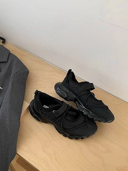 Sporty Mary Jane 厚底混搭瑪莉珍鞋｜黑/灰/米