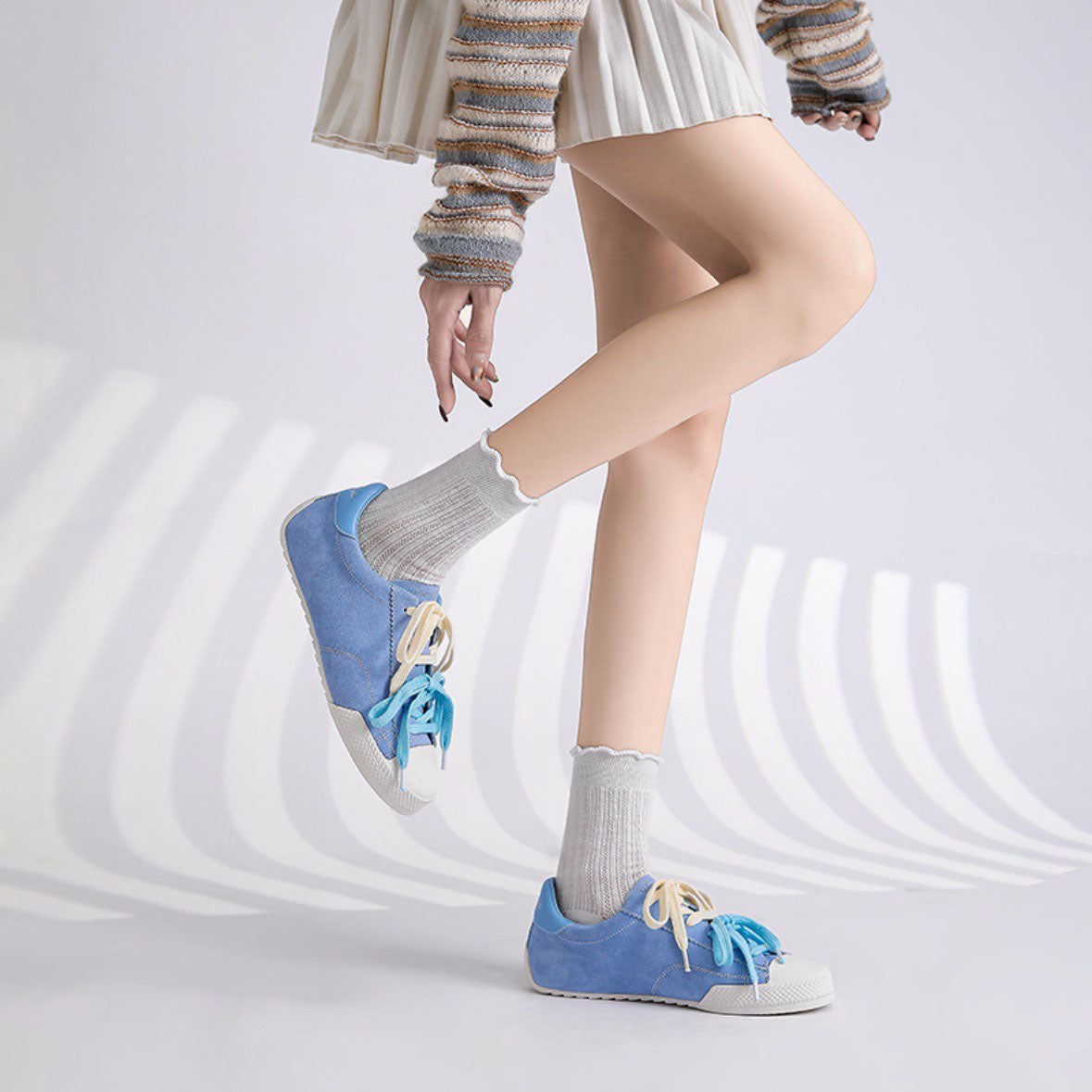 預售限定！童顏家｜UnMark 糖霧雙綁帶德訓休閒鞋 3cm（D218）