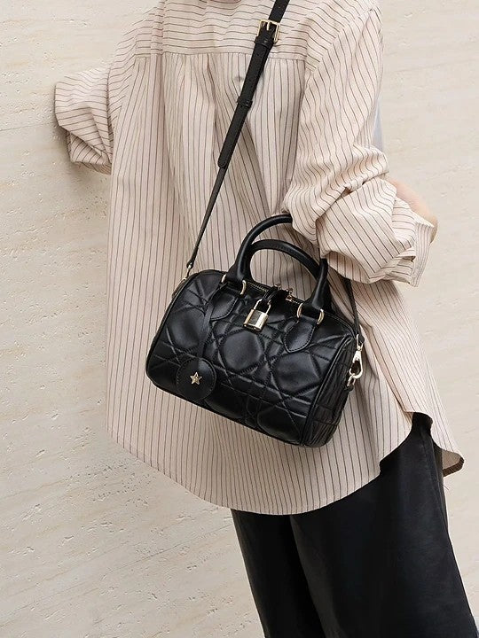 童顏家｜迷你菱格波士頓包