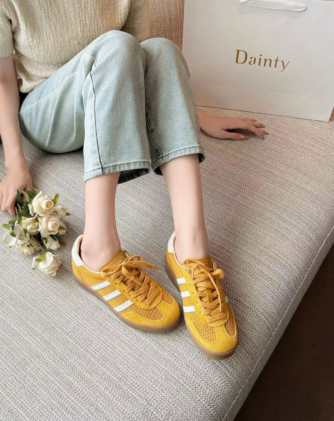 童顏家｜UnMark 撞色網布德訓休閒鞋 經典三色 3cm（D214）