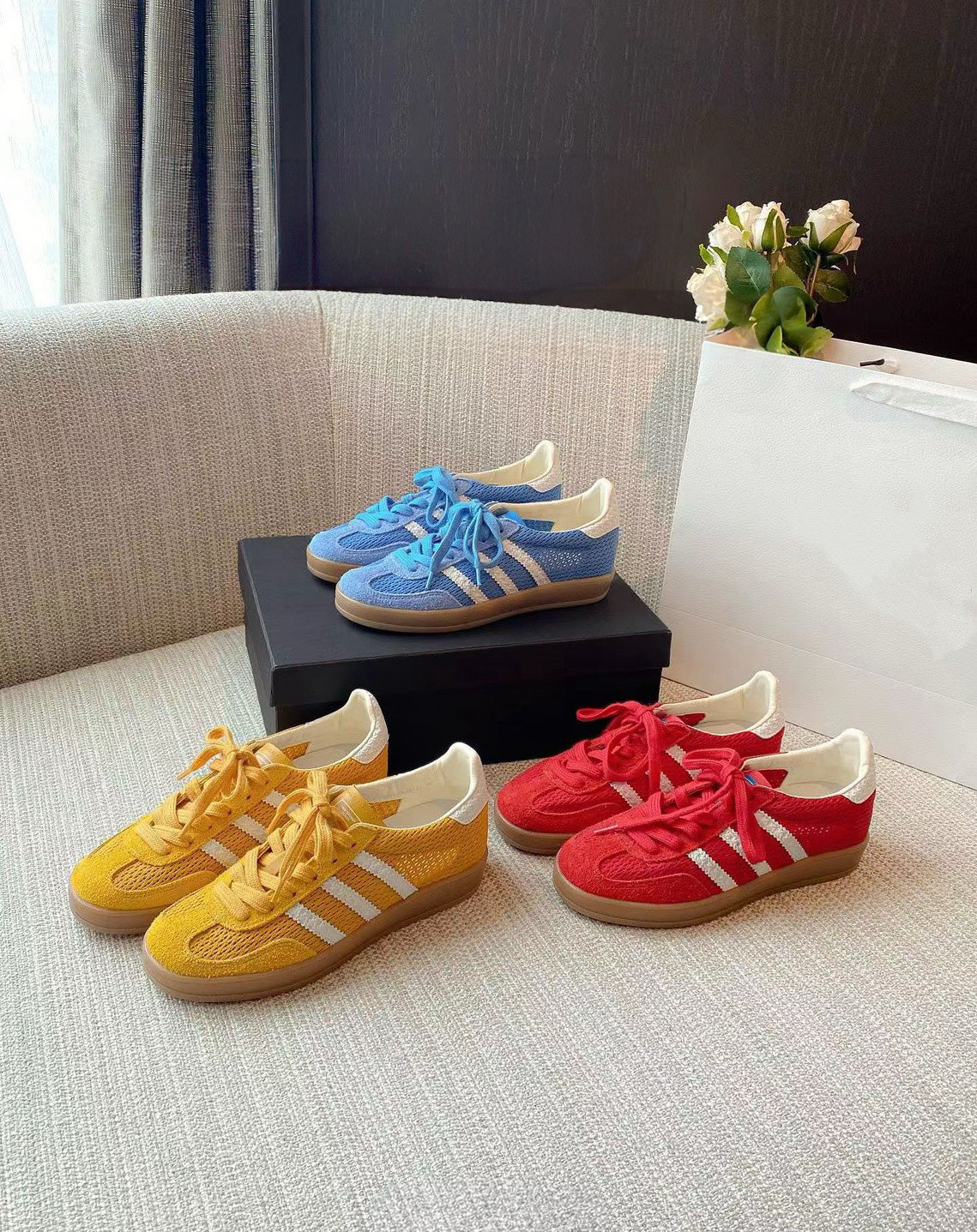 童顏家｜UnMark 撞色網布德訓休閒鞋 經典三色 3cm（D214）