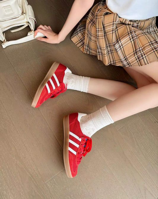 童顏家｜UnMark 撞色網布德訓休閒鞋 經典三色 3cm（D214）