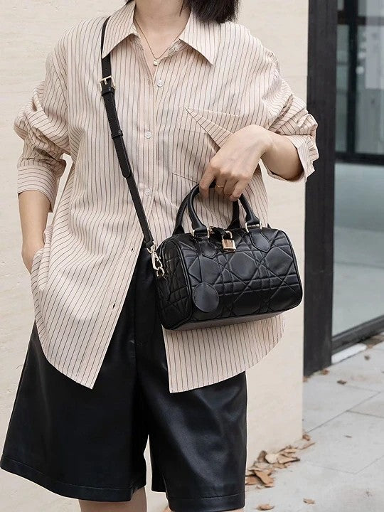 童顏家｜迷你菱格波士頓包