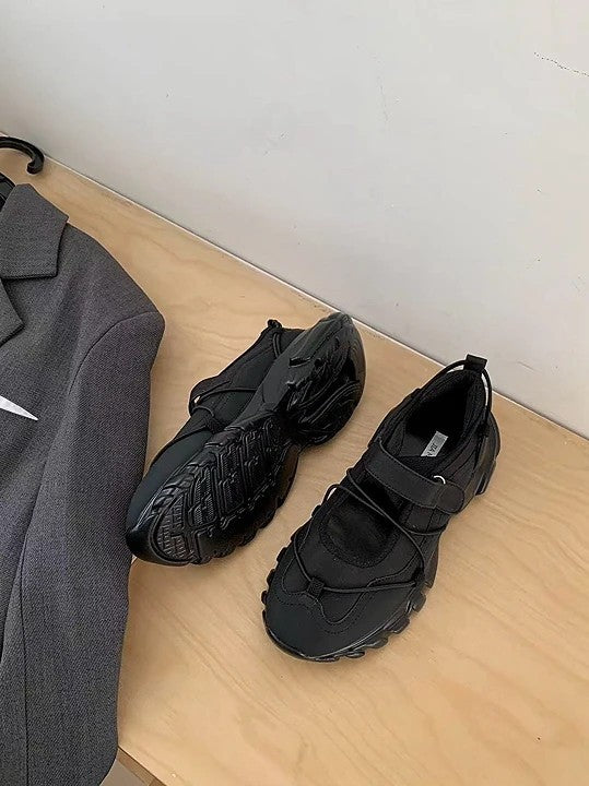 Sporty Mary Jane 厚底混搭瑪莉珍鞋｜黑/灰/米