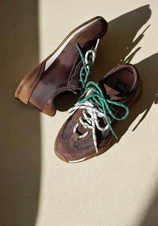 預售限定！F110｜韓國復古撞色真皮休閒鞋