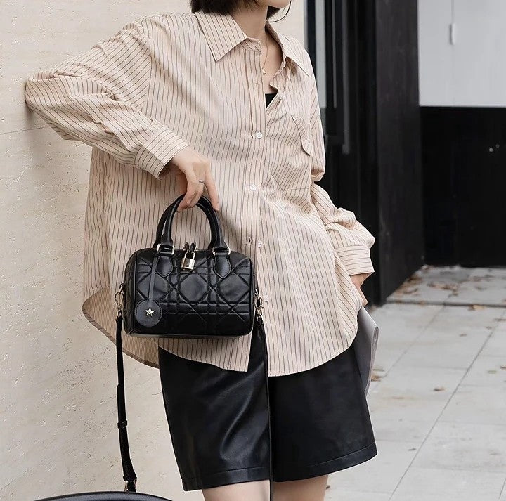 童顏家｜迷你菱格波士頓包