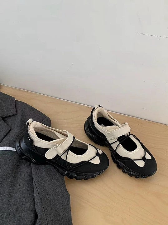 Sporty Mary Jane 厚底混搭瑪莉珍鞋｜黑/灰/米