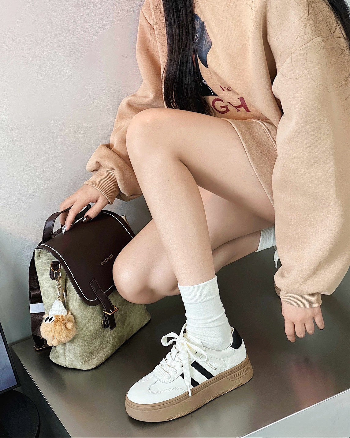 預售限定！真皮條紋撞色厚底德訓鞋👟4cm顯瘦百搭款