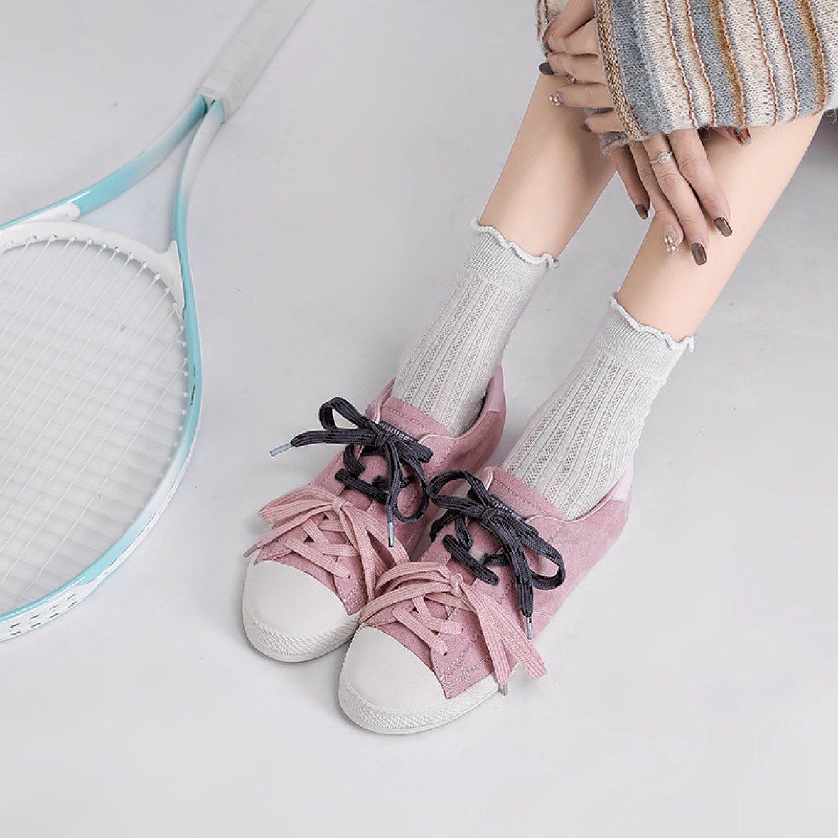 預售限定！童顏家｜UnMark 糖霧雙綁帶德訓休閒鞋 3cm（D218）