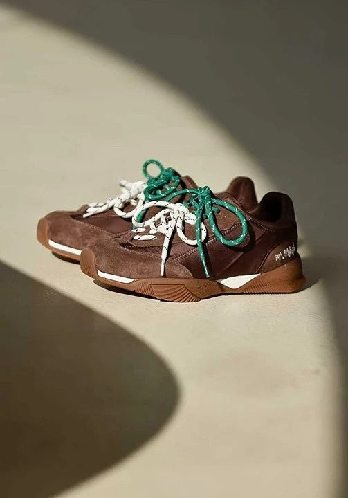 預售限定！F110｜韓國復古撞色真皮休閒鞋