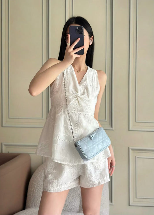 預售限定！童顏家｜Lurela 菱格蝴蝶結鏈條腋下包（B301）