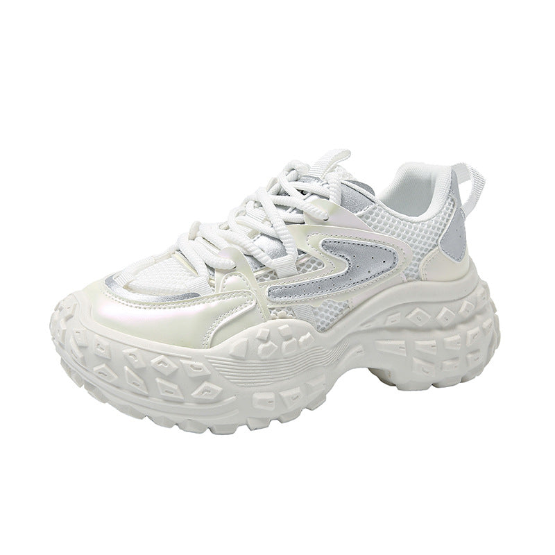 Pre-sale limited! [Tongyanjia Starlight Heightening Casual Shoes] 6CM thick sole｜Comfortable and breathable｜Light green silver gray｜No. B7642
