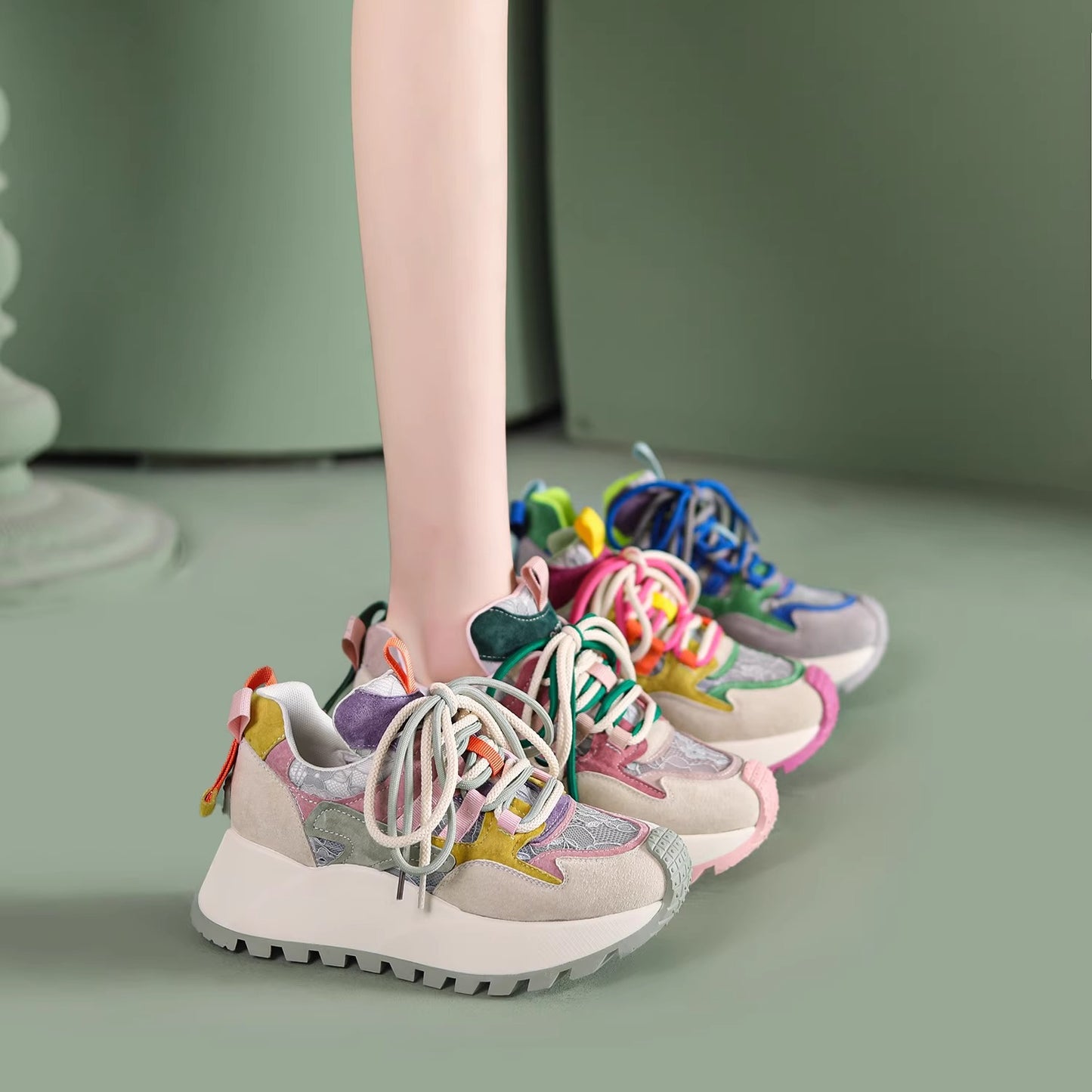 Pre-sale limited! [Tongyanjia’s colorful and fashionable dad shoes🌈] Interesting color combination | Vibrant and energetic👟No. 92301