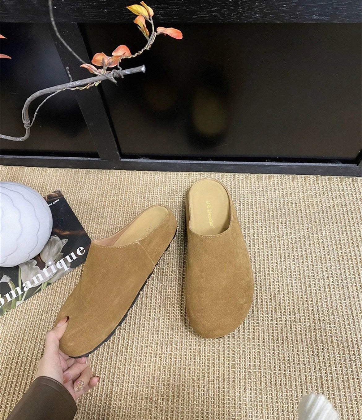 牛麂皮圓頭厚底包頭穆勒鞋 S638 商品圖 4