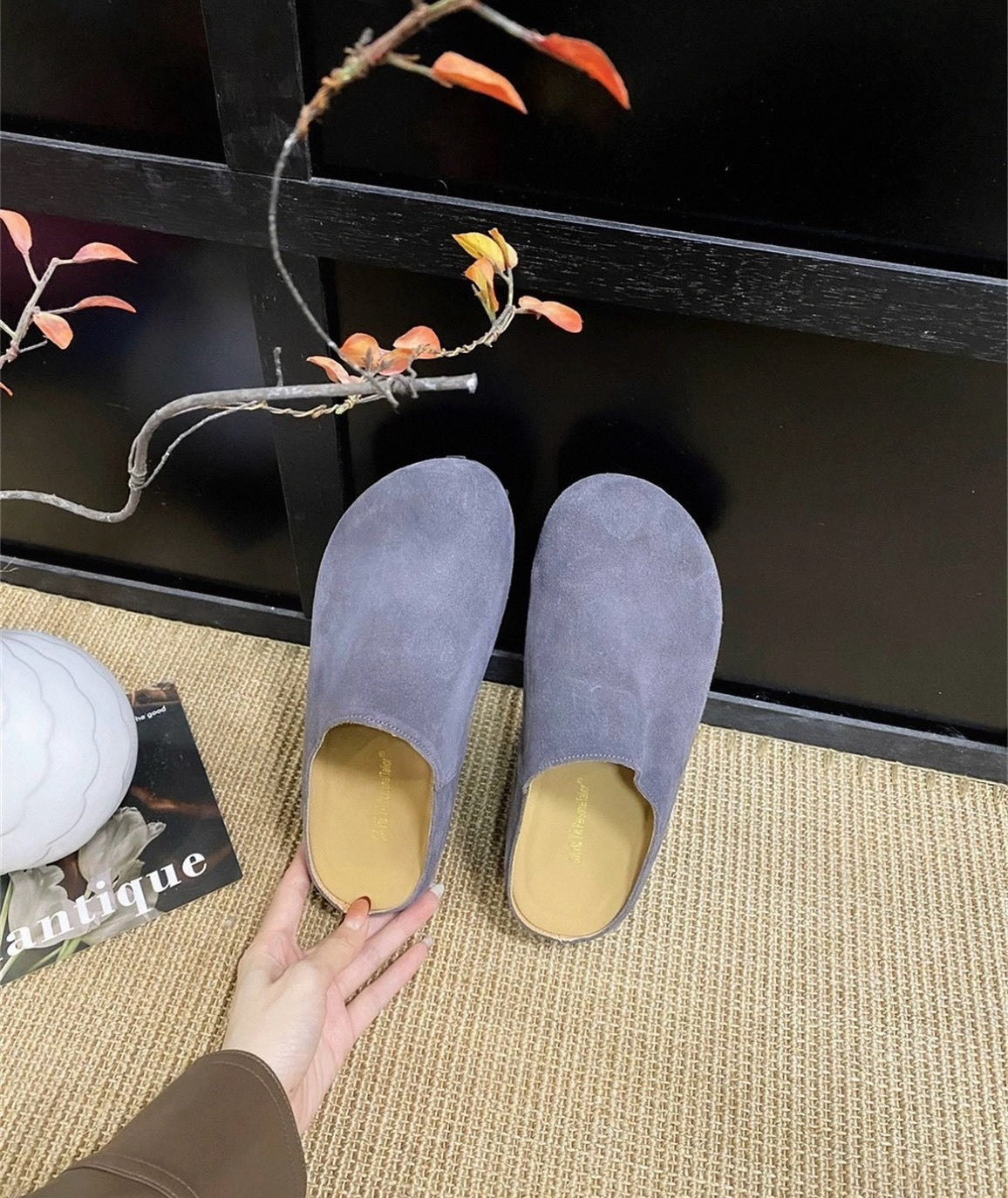 牛麂皮圓頭厚底包頭穆勒鞋 S638 商品圖 6