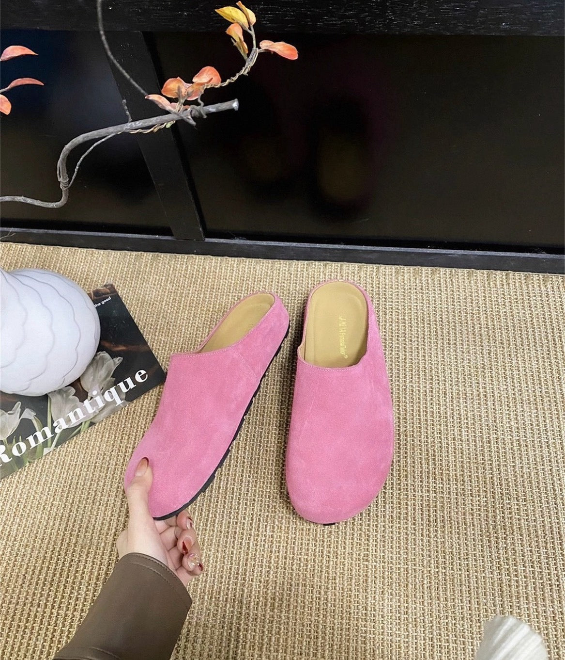 牛麂皮圓頭厚底包頭穆勒鞋 S638 商品圖 8