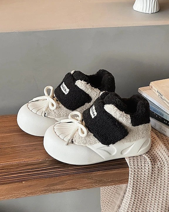 韓國暖雲絨絨厚底小奶鞋｜保暖顯高5cm・軟萌系冬日鞋（S715）