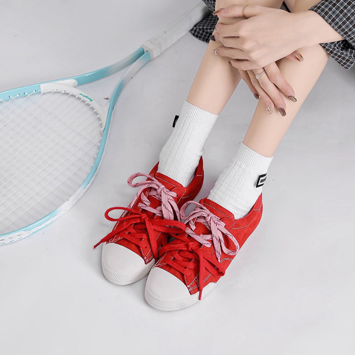 預售限定！童顏家｜UnMark 糖霧雙綁帶德訓休閒鞋 3cm（D218）