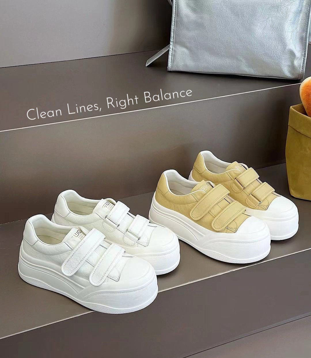 預售限定！F111｜韓國真皮清新雙帶厚底休閒鞋