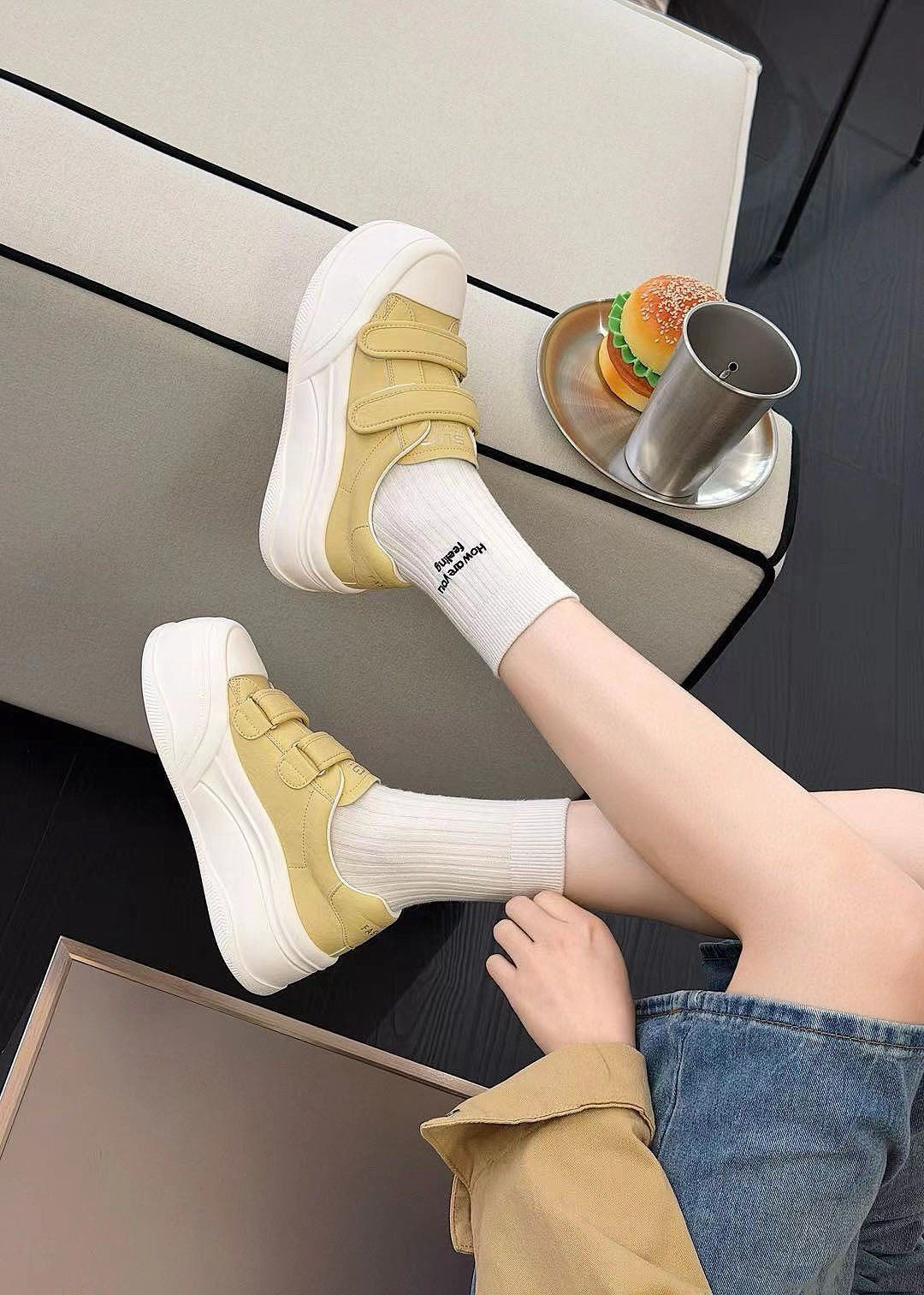 預售限定！F111｜韓國真皮清新雙帶厚底休閒鞋