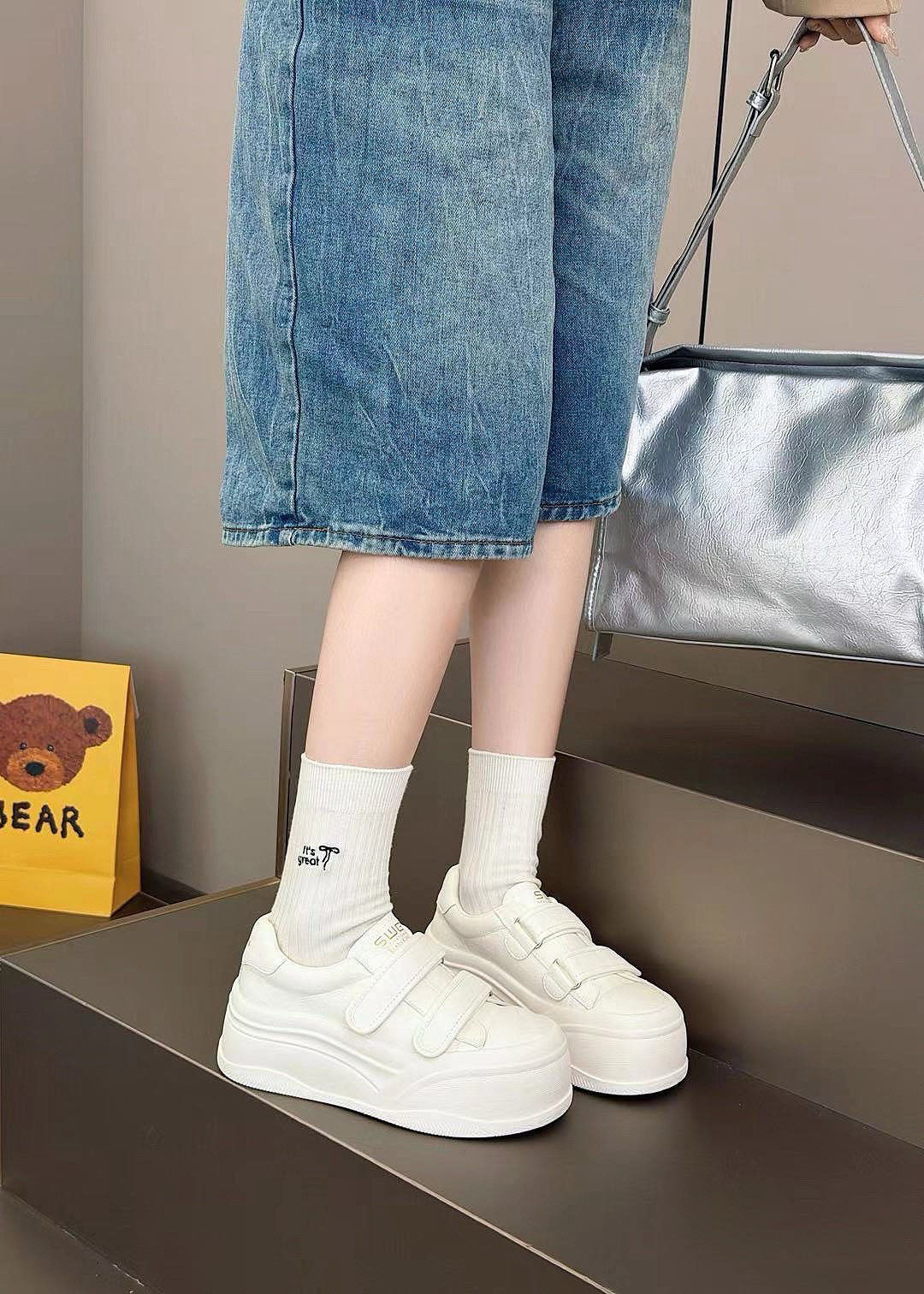 預售限定！F111｜韓國真皮清新雙帶厚底休閒鞋